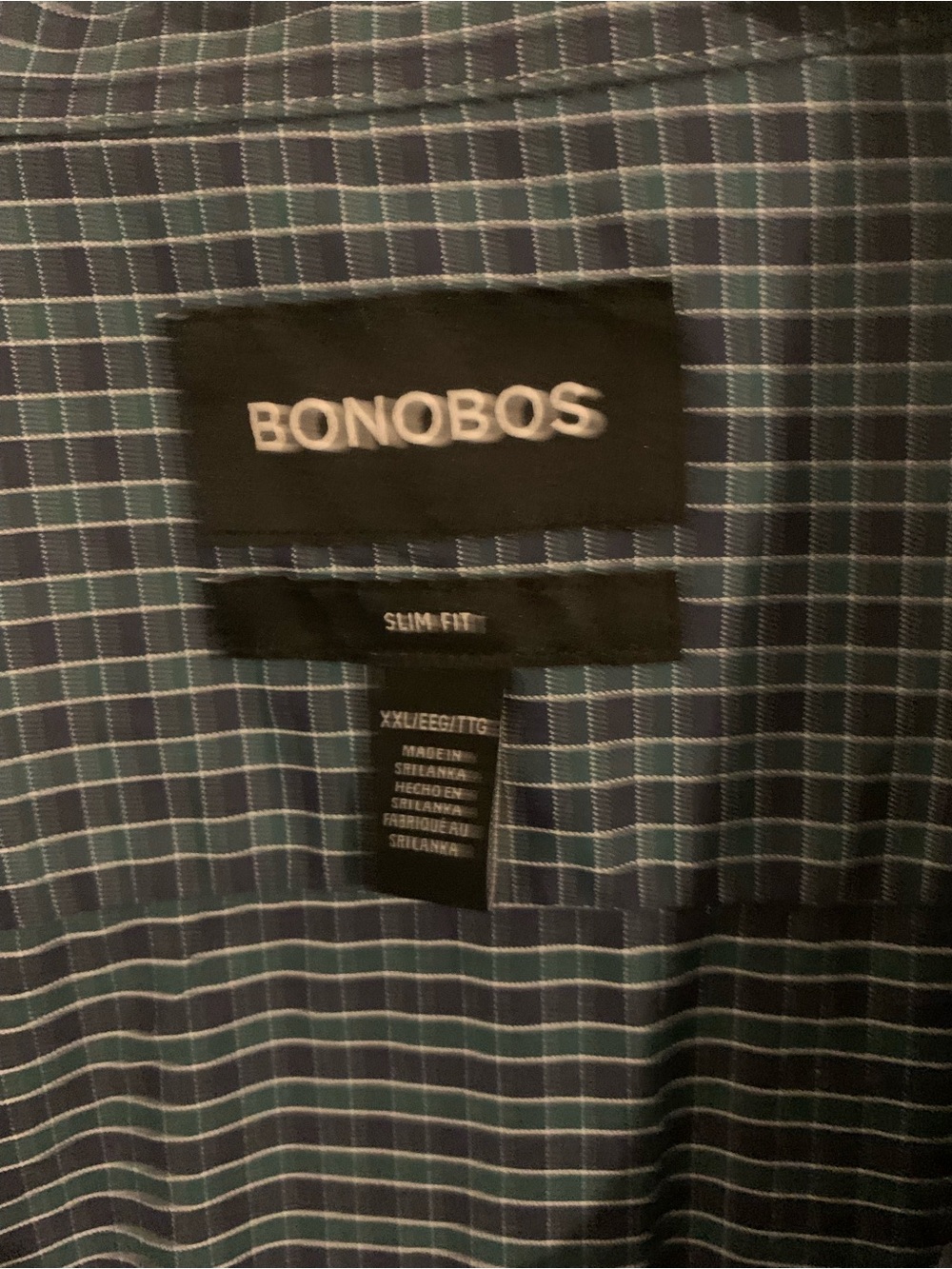 Bonobos Blue Mini-Plaid Button-Down Shirt - Picture 2 of 2